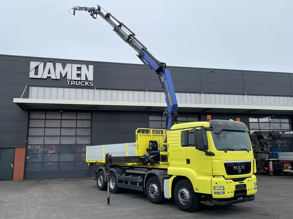 MAN TGS 36.440 TGS 35.440 8x4H-6 BL Meiller Haakarm + Container met kraan Palfinger PK 26002 + JIB PJ 060 A